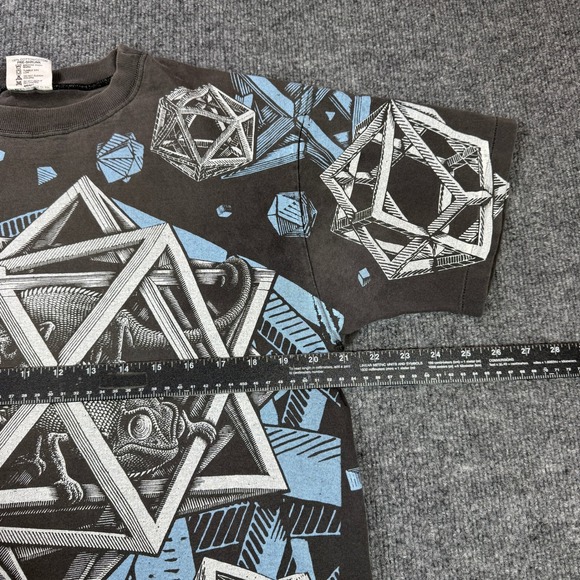 Andazia Geometric Graphic T Shirt Mens L Black Made in USA Vintage 90s Art - Picture 8 of 10